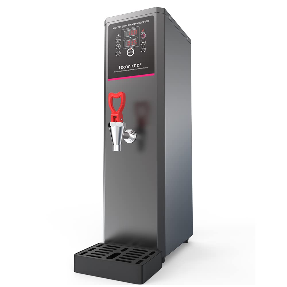 Water Boiler Eletric Commercial Hot Water Dispenser Countertop with Filter Black Automatic 15L 1500W Fast Heating for Restaurant, Home, Office