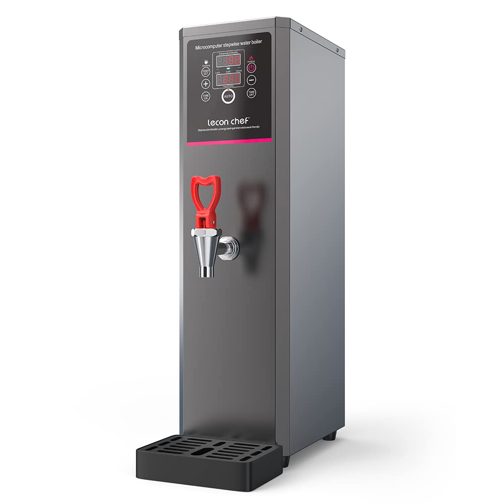 Water Boiler Eletric Commercial Hot Water Dispenser Countertop with Filter Black Automatic 15L 1500W Fast Heating for Restaurant, Home, Office