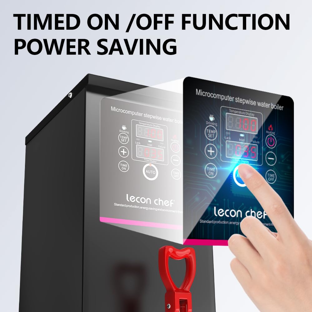 Water Boiler Eletric Commercial Hot Water Dispenser Countertop with Filter Black Automatic 15L 1500W Fast Heating for Restaurant, Home, Office