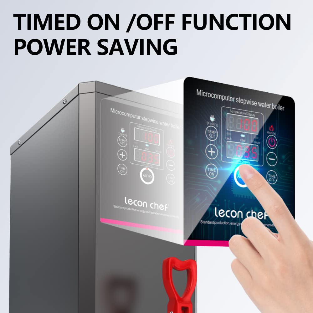 Water Boiler Eletric Commercial Hot Water Dispenser Countertop with Filter Black Automatic 15L 1500W Fast Heating for Restaurant, Home, Office
