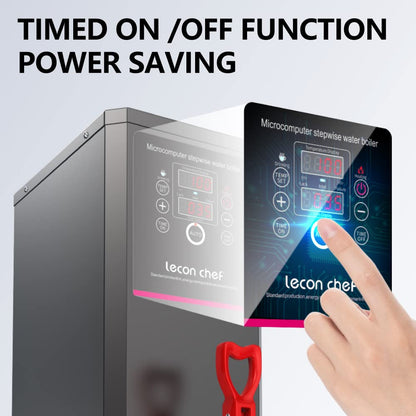 Water Boiler Eletric Commercial Hot Water Dispenser Countertop with Filter Black Automatic 15L 1500W Fast Heating for Restaurant, Home, Office