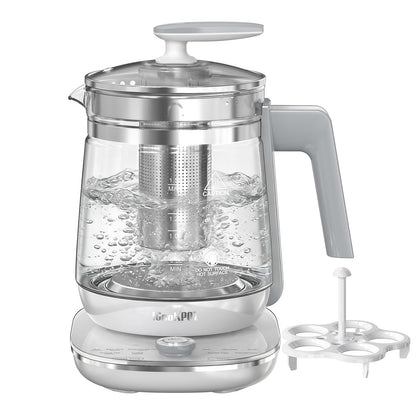 1200w Electric Kettle, 1.5L Borosilicate Glass tea kettle, Hot water kettle electric for Coffee or Tea, BPA Free, Auto Shut-Off, Stainless Steel, Fast Boil, Black